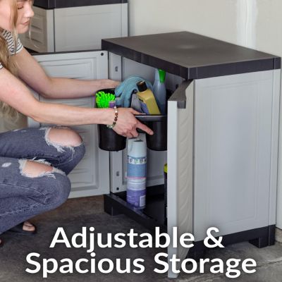 Versatile Plastic Storage Cabinet with Adjustable Shelf