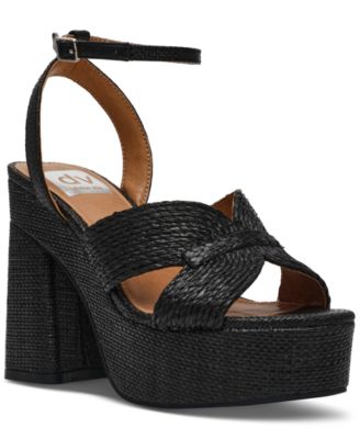 DV Dolce Vita - Women's Waylan Raffia Platform Crossband Dress Sandals