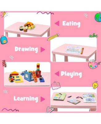 Kids 3 Pieces Multi Activity Play Dining Study Table and Chair Set