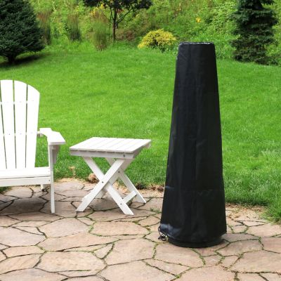 Outdoor Backyard Heavy-Duty Steel Modern Wood-Burning Fire Pit Chiminea with Built-In Log Storage - 49" - Black
