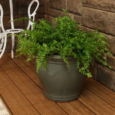 UV- and Frost-Resistant Ceramic Flower Pot Planter with Drainage Holes