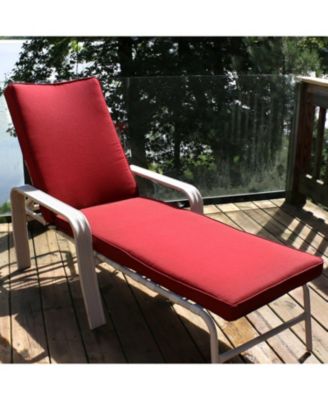 Outdoor Olefin Replacement Patio Chaise Lounge Chair Seat Cushion - 72" x 21" - Red
