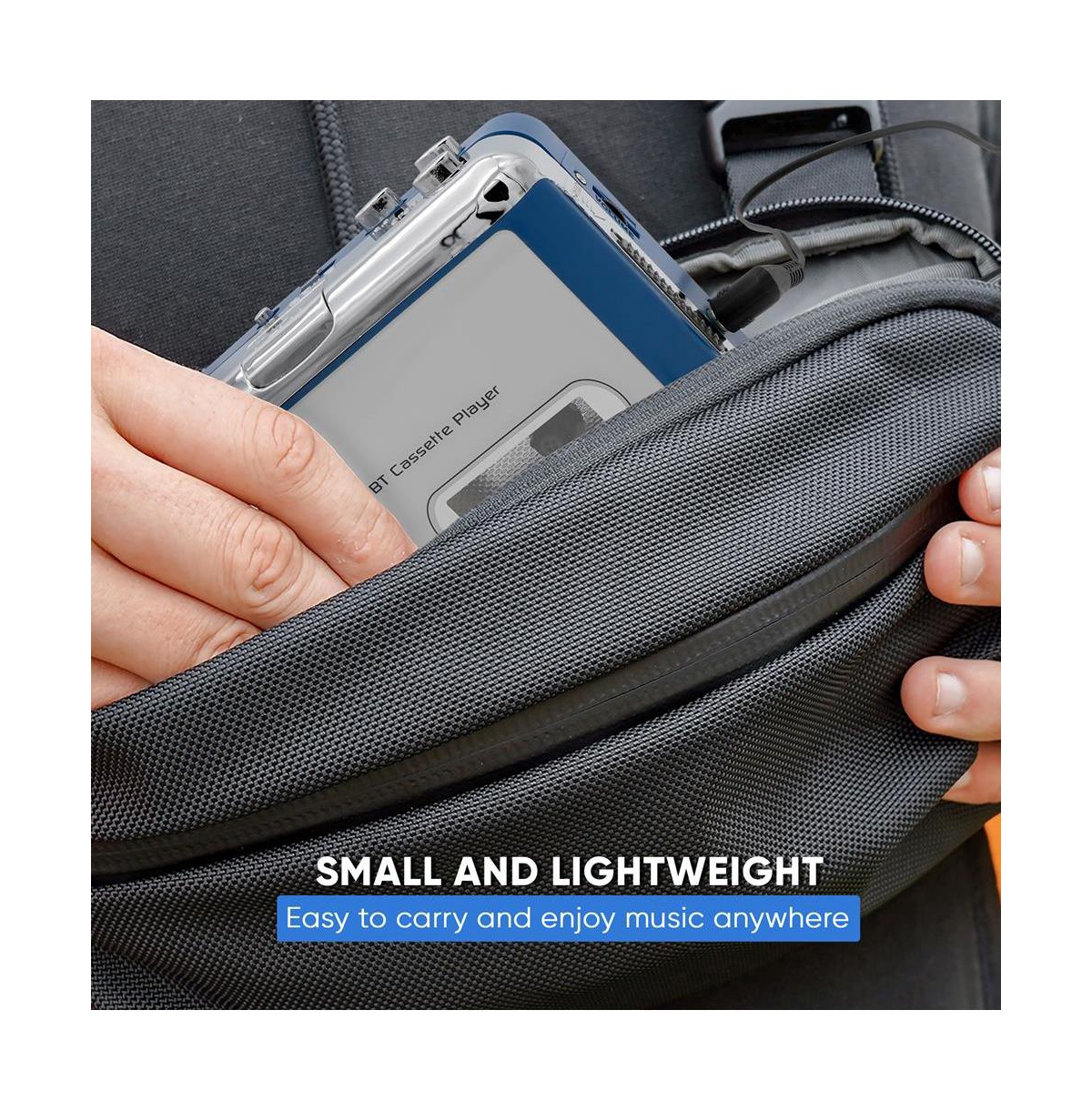 Pyle Portable Wireless Bluetooth Cassette Player with Auto-Reverse