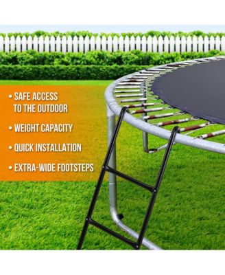Outdoor Trampoline Safety Ladder, Galvanized Steel