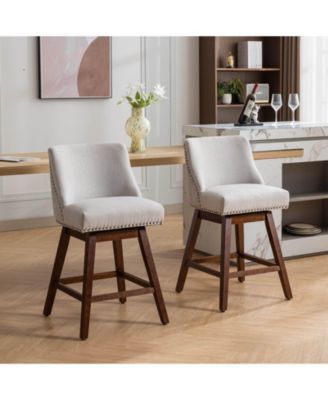 Set of 2 Swivel Counter Height Stools