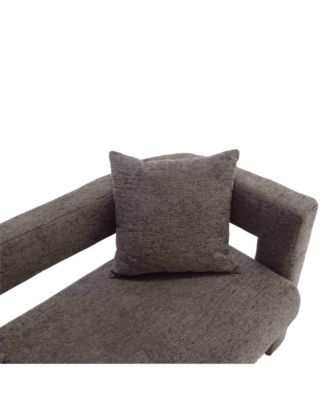 Modern Chenille Loveseat Bench, Upholstered 2-Seater Sofa with Pillows, Small Accent Couch for Bedroom or Living Room-The Pop Home