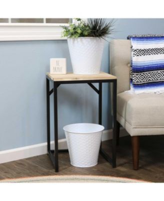 Indoor/Outdoor Organizational and Decorative Galvanized Steel Bucket or Planter with Imprinted Hexagon Pattern - 4pk