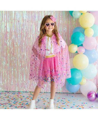 Little and Big Girls Raspberry Confetti Tutu Skirt