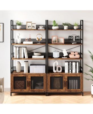 Industrial Bookshelf with Storage