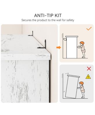 5 Tier Bookcase, Farmhouse Book Shelf with Storage Open Display Bookshelves