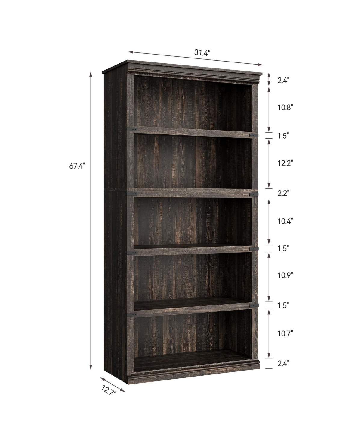 gaomon Farmhouse Book Shelf with Storage