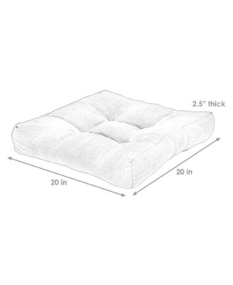 Indoor/Outdoor Replacement Square Tufted Patio Chair Seat and Back Cushions - 20" - 2pk