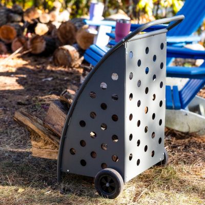 Powder-Coated Steel Log Cart - 34" H - Gray