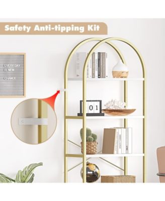 Bookshelf Tall Bookcase Arched Standing Bookshelves