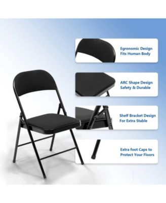10-Pack PU leather upholstery Folding Chair Padded Seat Metal Frame for Home Office Dining Room Chair