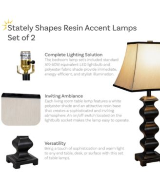 29" H Stately Shapes Resin Accent Table Lamps Set of 2