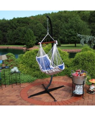 Large Tufted Victorian Hammock Chair Swing with C-Stand - 300 lb Weight Capacity