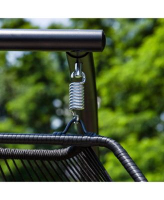 Outdoor Andrei Hanging Double Egg Chair with Cushion and Headrests - Dark Gray