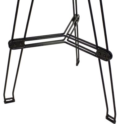 Indoor Modern Furniture Steel Wire Bar Table with Faux Woodgrain Tabletop - Brown