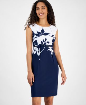 Connected - Women's Scuba-Crepe Cap-Sleeve Sheath Dress