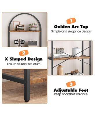 Bookshelf Tall Bookcase Arched Standing Bookshelves