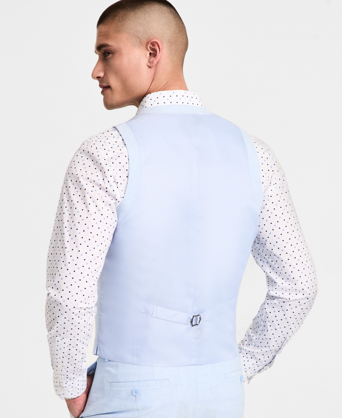 BAR III MEN'S SLIM-FIT LINEN SUIT VEST, EXCLUSIVELY AT MACY'S 