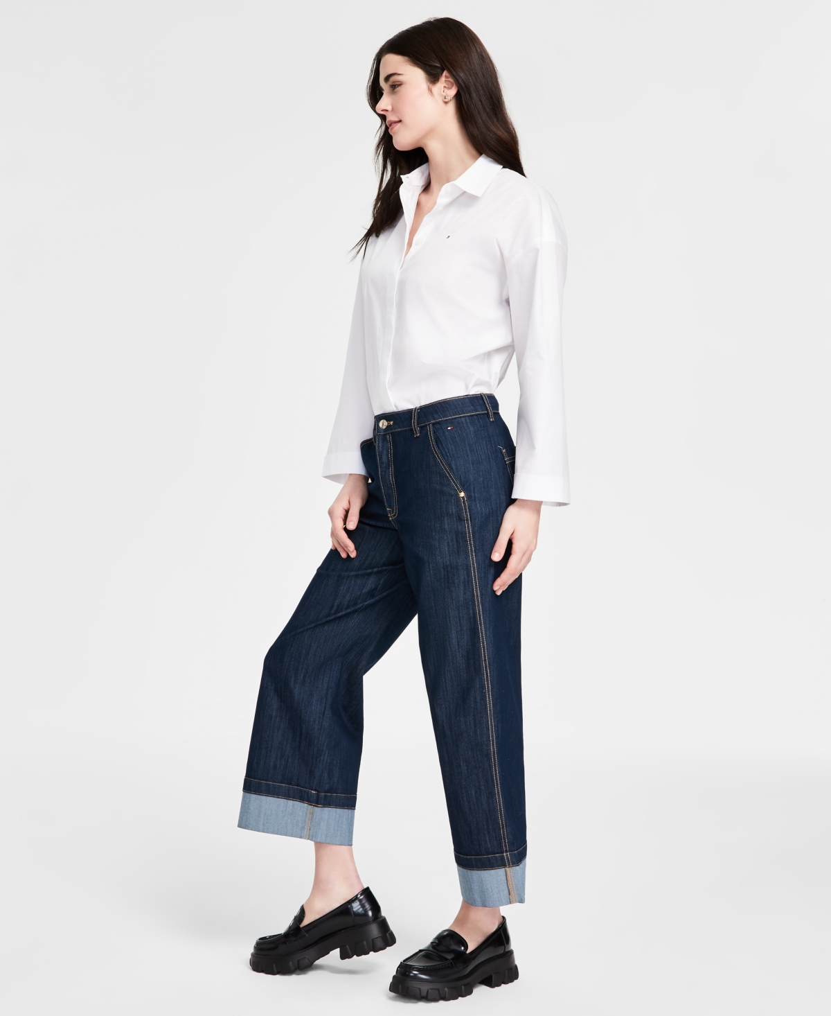 TOMMY HILFIGER WOMEN'S WIDE-LEG JEANS 