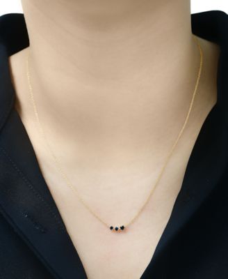 2-Pc. Blue Sapphire (3/8 ct. t.w.) Three-Stone Earrings & Necklace Set in 14k Gold-Plated Sterling Silver