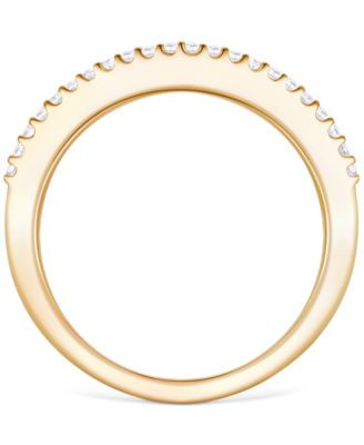 Emerald (1 ct. t.w.) & Diamond (1/3 ct. t.w.) Channel Set Band in 14k Gold (Also available in Ruby & Sapphire)