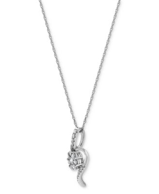 Diamond Curving 18" Pendant Necklace (1/3 ct. t.w.) in 10k White Gold