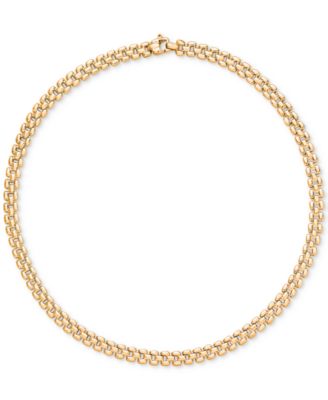 Amethyst (5-3/8 ct. t.w.) & White Topaz (3/4 ct. t.w.) Panther Link 18" Necklace in 14k Gold-Plated Sterling Silver