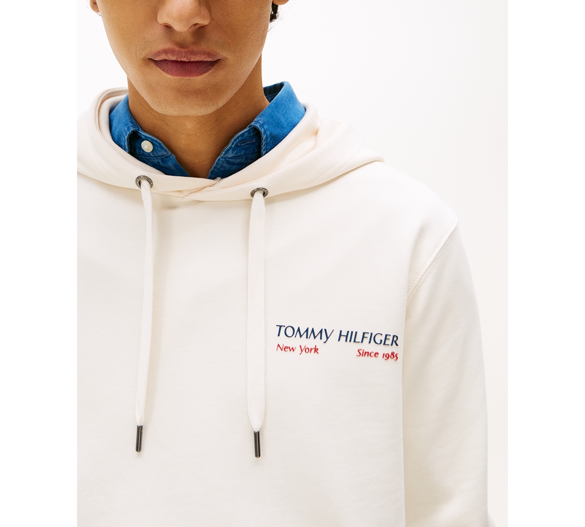 Tommy Hilfiger Men's Sail Graphic Logo Hoodie In Ivory Petal