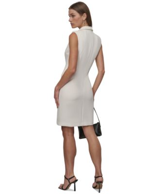 Women's Peak-Lapel Sleeveless Blazer Dress