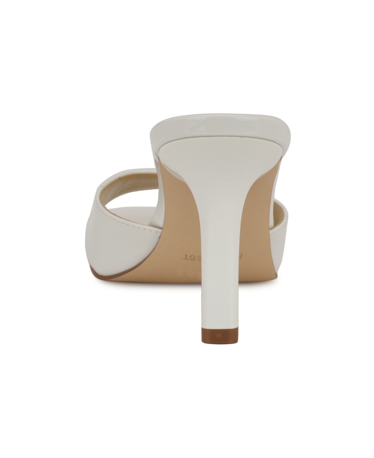 Nine West Women's Disko Square Toe Stiletto Sandals In White Patent
