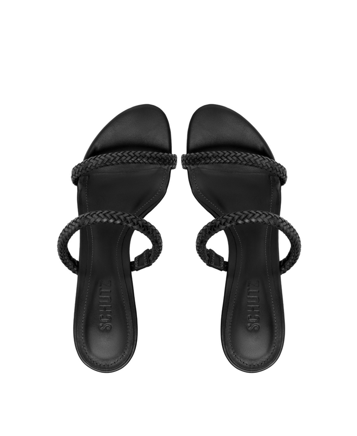 Schutz Taliah Woven Strap Slide Sandal In Black