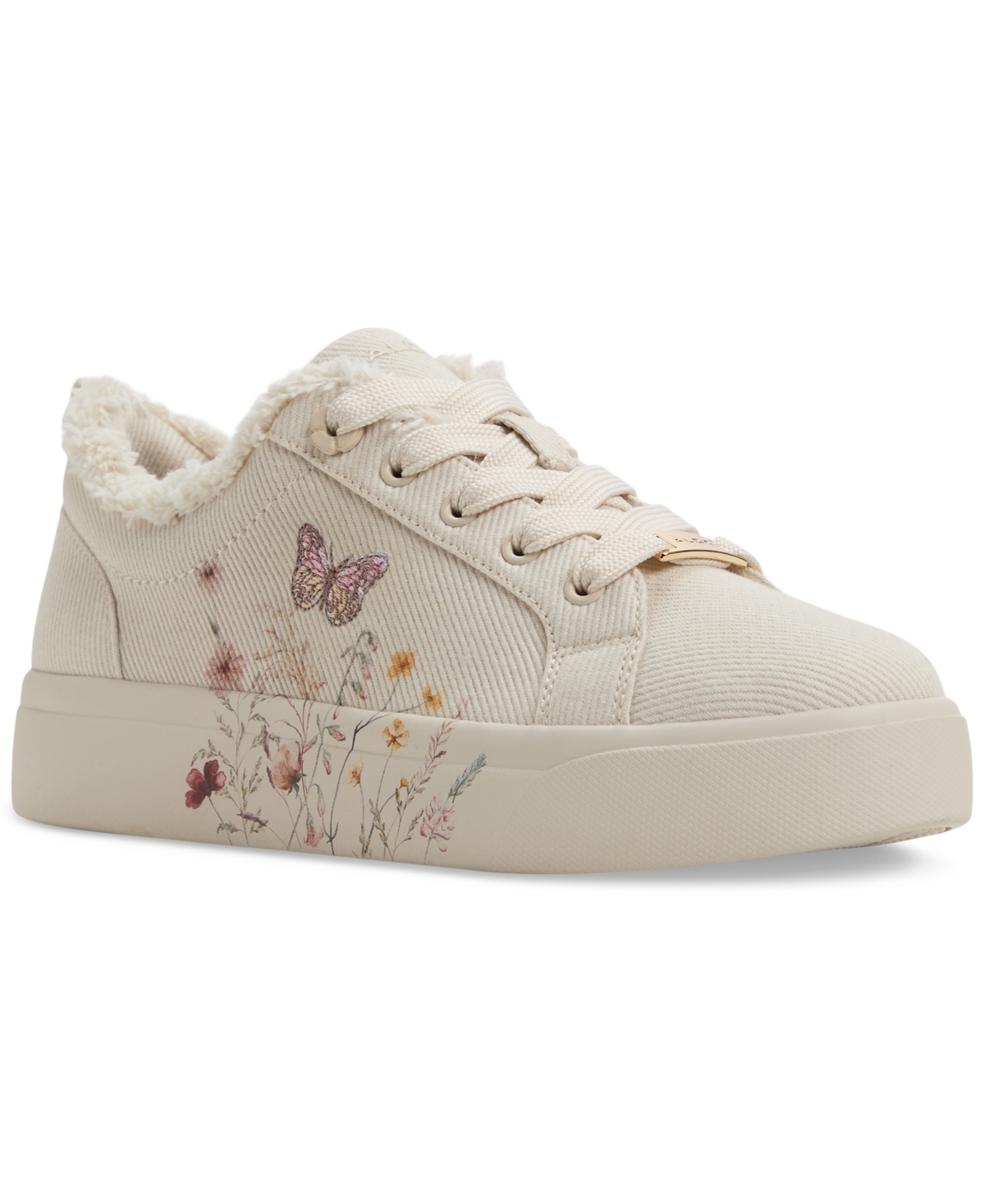 Women's Wildflowers Lace-Up Low-Top Sneakers - Denim Multi