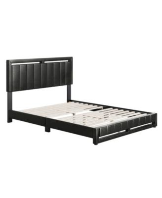 Belle Upholstered Platform Bed with Headboard, Mattress Foundation with Strong 14 Wood Slat Supports, No Box Spring Required