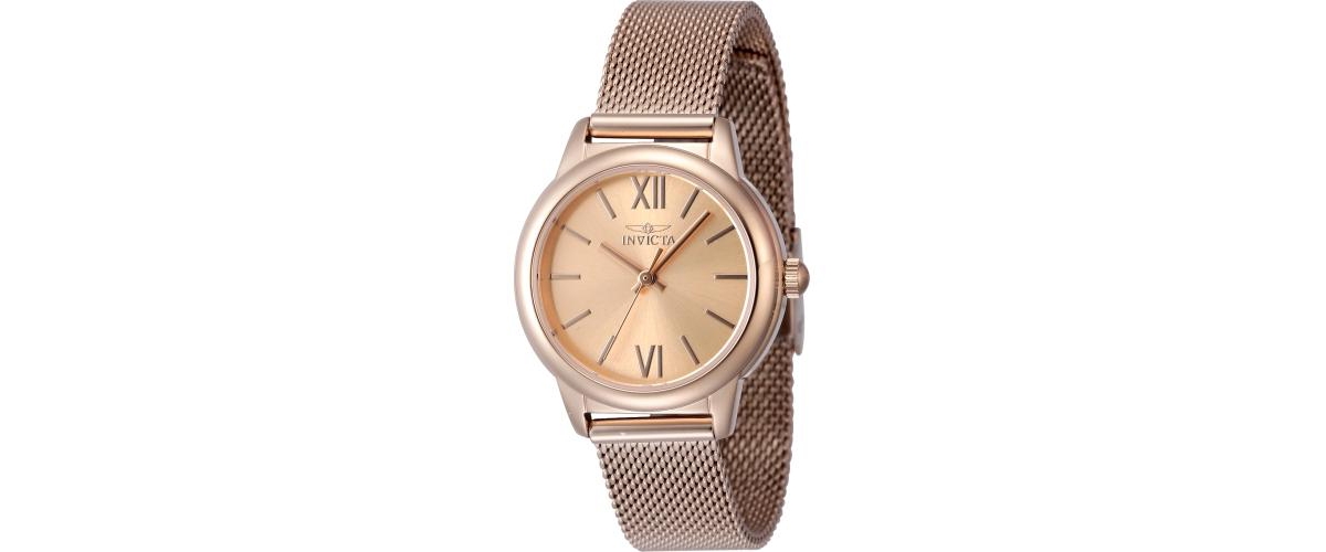 Women's 48251 Angel Quartz 3 Hand Rose Gold Dial Watch - Gold