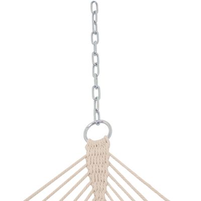 Heavy-Duty 2-Person Woven Polyester Style Hammock with Crocheted edges and Wooden Spreader Bars - 600 lb Weight Capacity