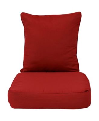 Indoor/Outdoor Olefin Replacement Deep Back and Seat Cushion Set for Patio Chair - 2pc