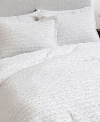 Linery & Co 100% Cotton Reversible Honeycomb Waffle / Percale Duvet Cover Set
