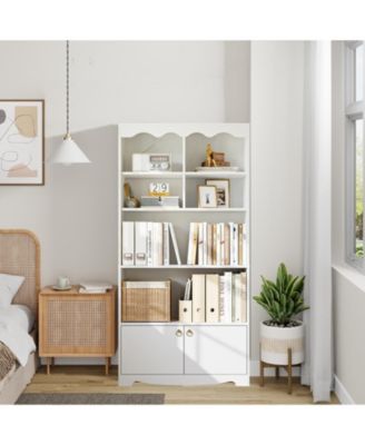 5-Tier Bookcase, Wooden Bookshelf Storage Organizer