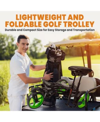 Foldable 3-Wheel Golf Push Cart with Scorecard Holder