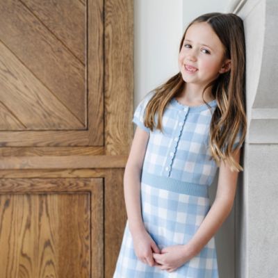 Toddler Girls Short Sleeve Button Front Sweater Dress