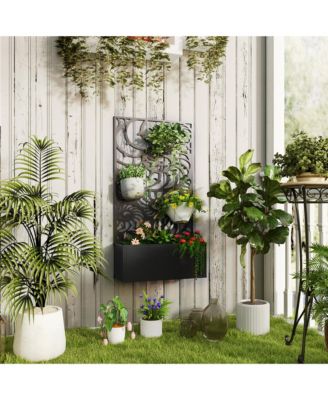 Garden Box with Privacy Panel, Outdoor Planter Box for Garden