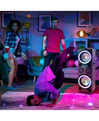 10" Portable Bluetooth PA Karaoke Speaker System with LED Lights, USB/SD/Remote Control & Rechargeable Battery