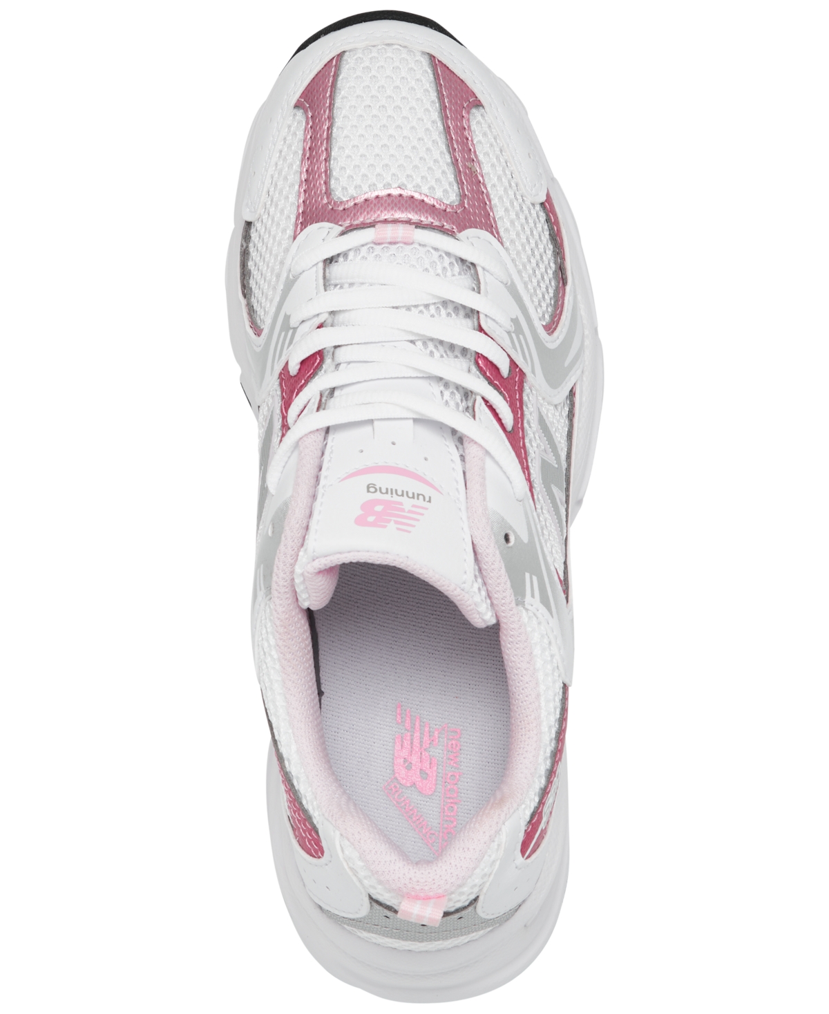 New Balance Little Girls 530 Casual Sneakers From Finish Line In White,pink Sugar