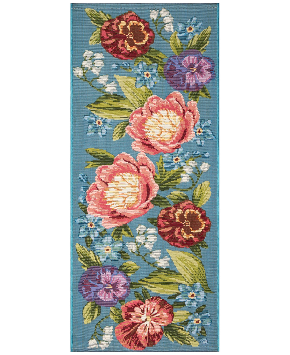 Liora Manne Esencia Secret Garden 1'11"x4'11" Runner Area Rug In Aqua