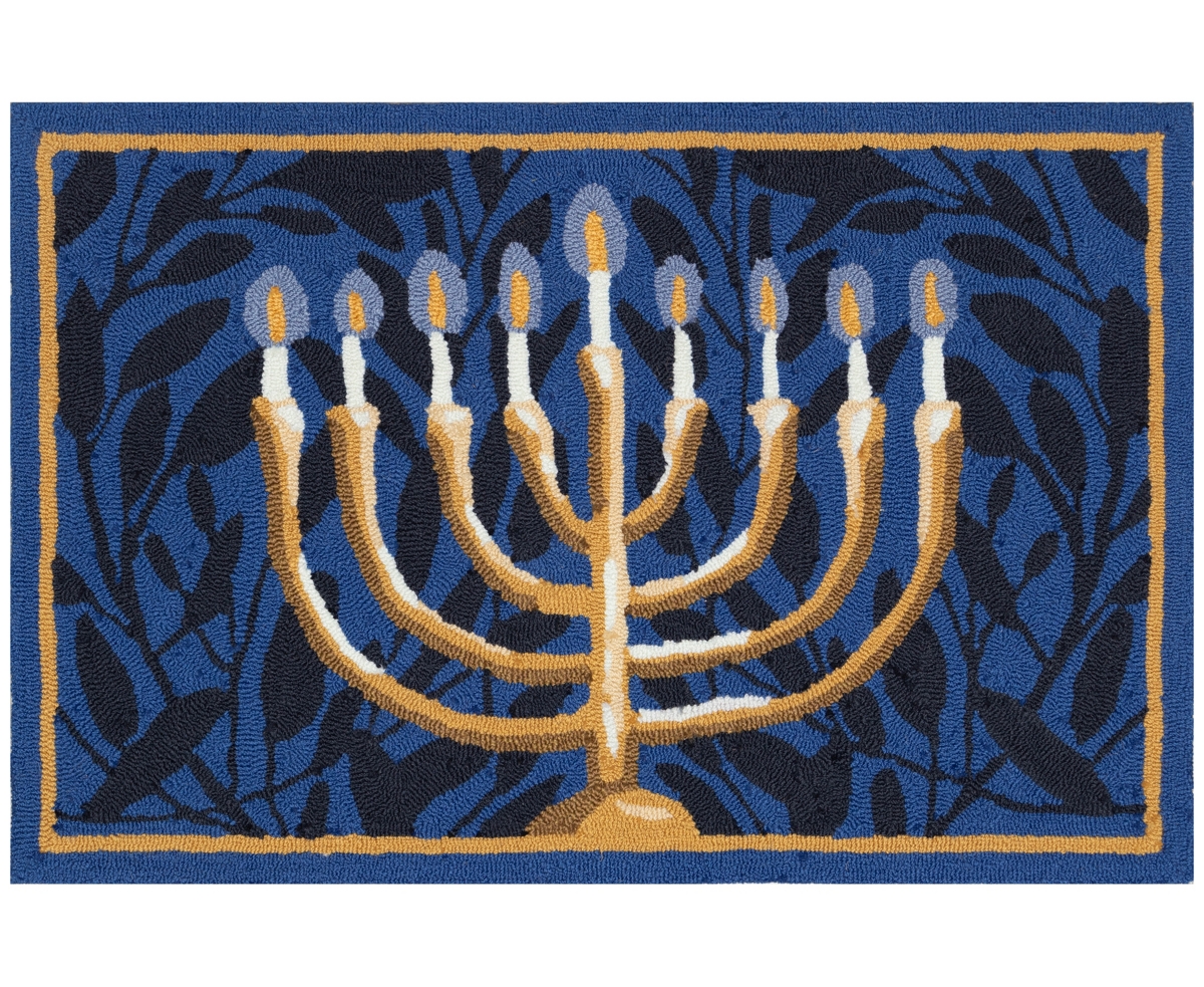 Liora Manne Frontporch Nights Of Lights 2'6"x4' Area Rug In Navy
