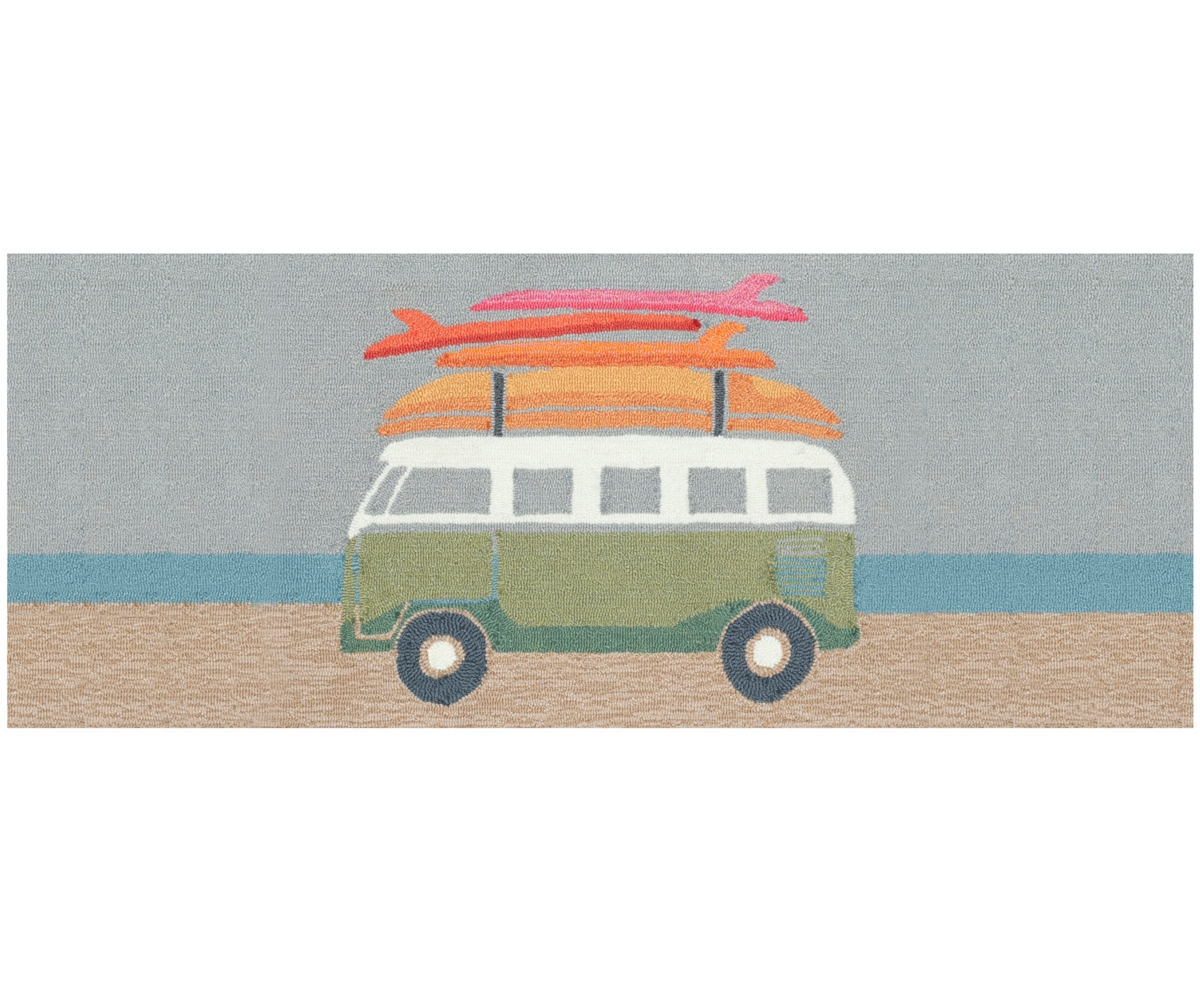 Liora Manne Frontporch Van Life 2'x5' Runner Area Rug In Aqua
